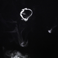 Image showing Smoke fog, png and cigarette ring with abstract pollution swirl with cloud texture. Fog and steam pattern in the air with isolated and transparent background, smoking and incense with motion