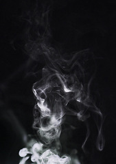 Image showing Smoke backdrop, background and studio with abstract pollution swirl with png. Fog, transparent and steam pattern in the air with isolated, smoking effect and incense cloud for creativity