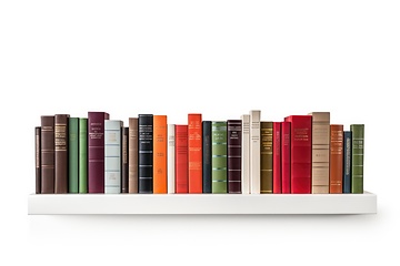 Image showing Bookshelf with books on white