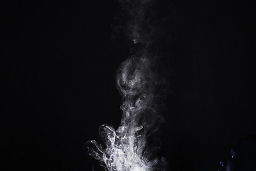 Image showing Water vapor, steam and smoke isolated on png or transparent background, fog or mist with graphic space. White, smokey and incense burning with foggy air and abstract, smokey puff and misty with gas