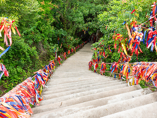 Image showing Stairs at Wat Khao Tabaek in Chonburi, Thailand