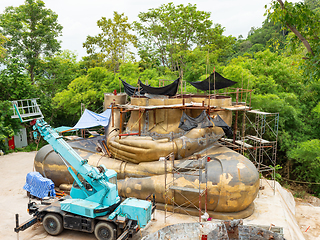 Image showing Buddha image under construction in Chonburi, Thailand