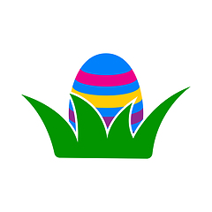 Image showing Easter Egg In Grass Icon