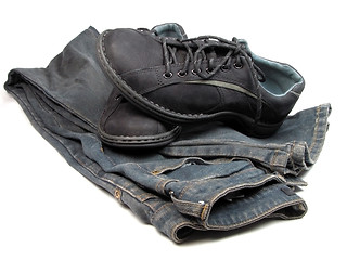 Image showing Shoes and jeans