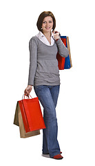 Image showing Woman with shopping bags