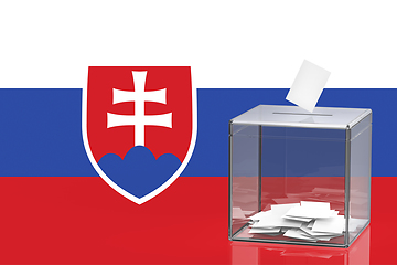 Image showing Ballot box with the flag of Slovakia