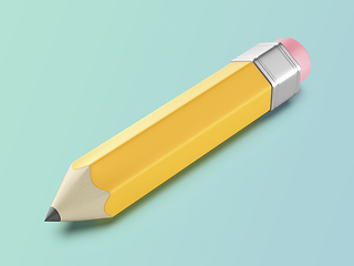 Image showing Yellow pencil with eraser
