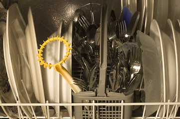Image showing Closeup dishwasher