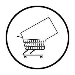 Image showing Shopping Cart With TV Icon