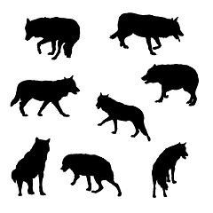 Image showing Wolf Silhouette Set