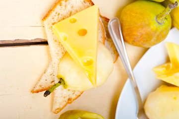 Image showing fresh pears and cheese