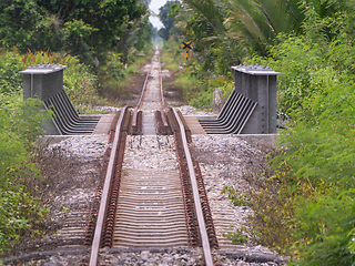 Image showing Small railway bridge in Thailand