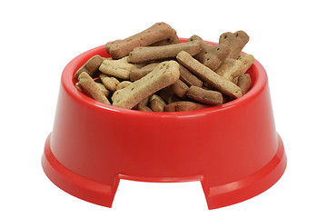 Image showing Red dog bowl