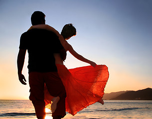 Image showing Couple at sunset