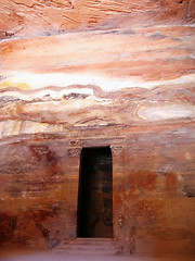 Image showing Door in ancient temple of Petra