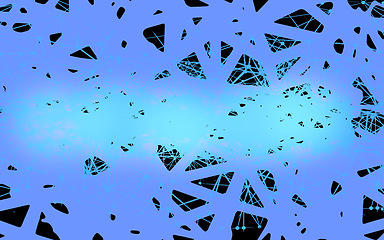 Image showing Blue, color art and abstract on transparent background for creativity, element design or texture on png pattern. Network shape, creative and isolated graphic and illustration for effect