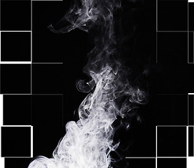 Image showing White puff of smoke, mist and fog isolated on png or transparent background, incense or fire burning. Steam, misty and foggy air with dry ice and powder spray, fumes and condensation with vapor