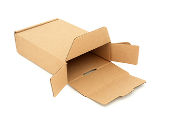 Image showing Slimline Brown Cardboard Eco Friendly Delivery Box