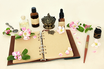 Image showing Apple Blossom Flower Preparation for Natural Herbal Remedies