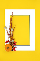 Image showing Halloween Autumn Fall Background Border Frame