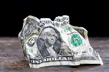 Image showing dirty one genuine cash dollar