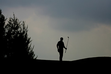 Image showing Silhouette of a Golfer