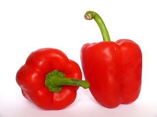 Image showing Two red peppers