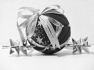 Image showing X-mas - Black and white christmas decoration