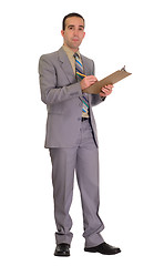Image showing Businessman With Clipboard
