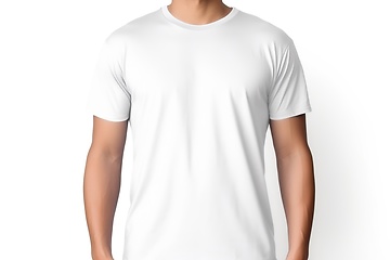 Image showing Man in blank white T-shirt on white