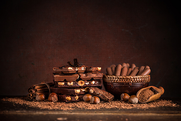 Image showing Still life with set of chocolates