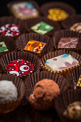 Image showing Various chocolate pralines