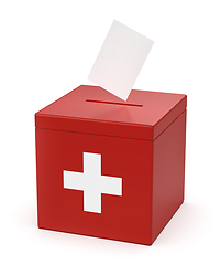 Image showing Ballot box with the flag of Switzerland