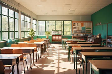 Image showing Empty big classroom at school