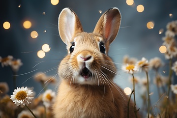 Image showing Little cute surprised rabbit