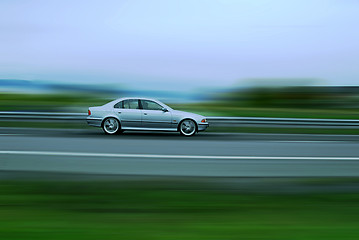 Image showing Fast car in landscape