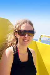 Image showing Woman on a boat