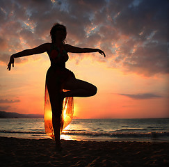 Image showing Beach yoga
