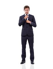 Image showing Let me build your success. Studio shot of a well-dressed man against a white background.