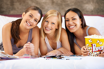 Image showing Best friends forever. Portrait of a group of friends hanging out at home.