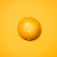 Image showing Studio, orange and fruit for diet, vitamin C and healthy nutrition on isolated wallpaper or background. Food, eating organic and grocery for natural wellness, health and fruity citrus mockup