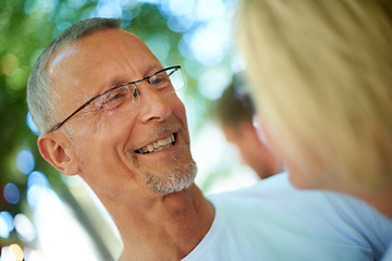 Image showing Admiring the love of his life. Shot of a mature man looking lovingly at his wife.