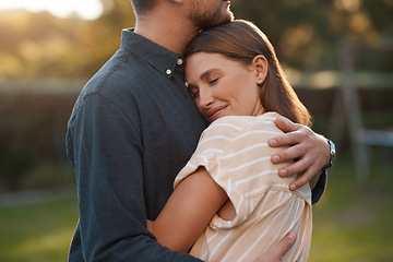 Image showing I want to be close to your heart at all times. Shot of an affectionate couple spending the day outdoors.