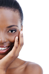 Image showing Beauty comes naturally to her...Studio shot of an attractive african american model isolated on white.