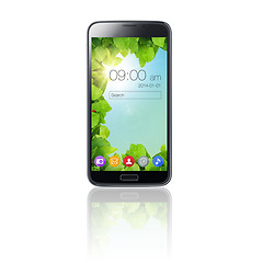 Image showing A phone, screen and mockup space for technology, 5g internet and a smartphone app on a png, transparent or isolated background. A social media website or brand advertising and marketing icon