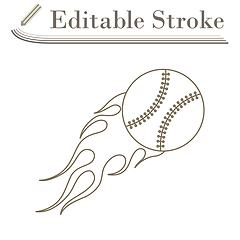 Image showing Baseball Fire Ball Icon