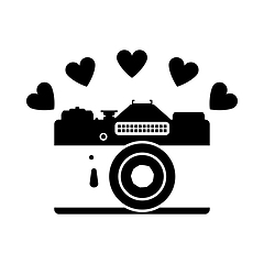 Image showing Camera With Hearts Icon