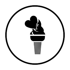 Image showing Valentine Icecream With Heart Icon