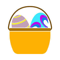 Image showing Easter Basket With Eggs Icon