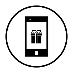 Image showing Smartphone With Gift Box On Screen Icon